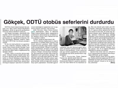GÖKÇEK, ODTÜ OTOBÜS SEFERLERİNİ DURDURDU(BARIŞ GAZETESİ)
