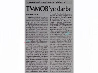 TMMOB`YE DARBECUMHURİYET GAZETESİ)