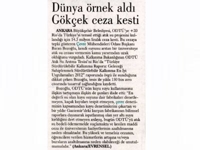 DÜNYA ÖRNEK ALDI GÖKÇEK CEZA KESTİEVRENSEL GAZETESİ)