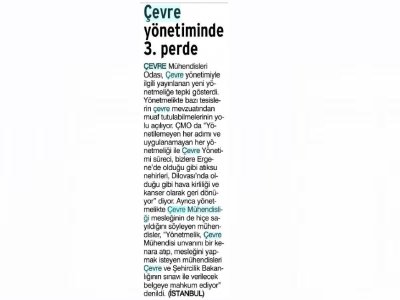 ÇEVRE YÖNETİMİNDE 3. PERDEEVRENSEL GAZETESİ)