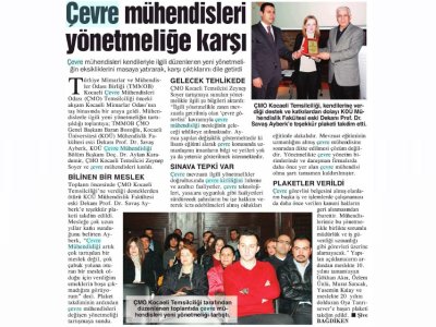 ÇEVRE MÜHENDİSLERİ YÖNETMELİĞE KARŞIBİZİM KOCAELİ GAZETESİ)