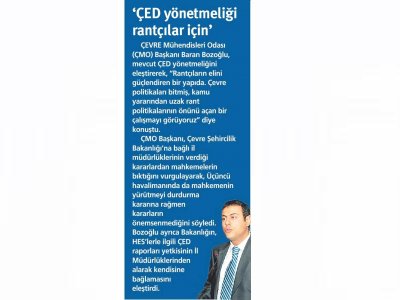 ÇED YÖNETMELİĞİ RANTÇILAR İÇİNKARŞI)