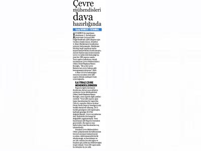 ÇEVRE MÜHENDİSLERİ DAVA HAZIRLIĞINDAHÜRRİYET)