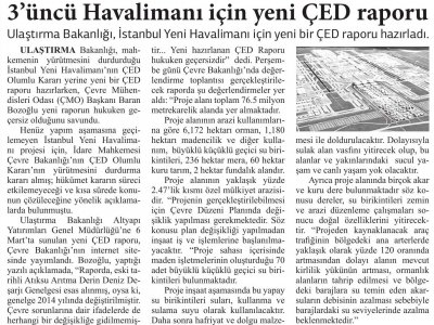 3`ÜNCÜ HAVALİMANI İÇİN YENİ ÇED RAPORUTİCARİ HAYAT)