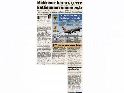 MAHKEME KARARI ÇEVRE KATLİAMININ ÖNÜNÜ AÇTISÖZCÜ)