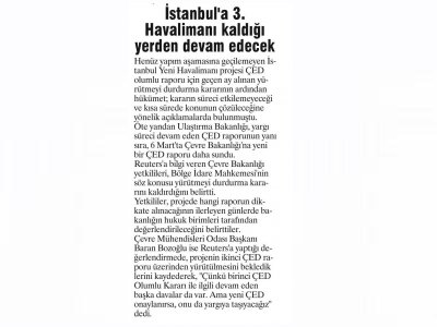 3. HAVALİMANINA KALDIĞI YERDEN DEVAMBÜYÜKÇEKMECE GAZETESİ)