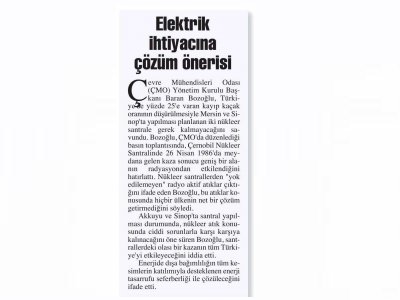 ELEKTRİK İHTİYACINA ÇÖZÜM ÖNERİSİANKARA BAŞKENT)