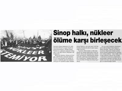 SİNOP NÜKLEER ÖLÜME KARŞI BİRLEŞECEK 