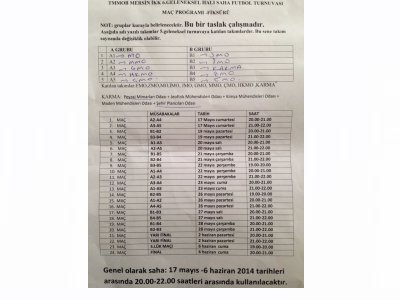 TMMOB MERSİN İKK GELENEKSEL FUTBOL TURNUVASI BAŞLADI.