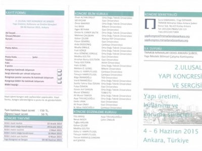 TMMOB MİMARLAR ODASI ANKARA ŞUBESİ 2. ULUSAL YAPI KONGRESİ VE SERGİSİ
