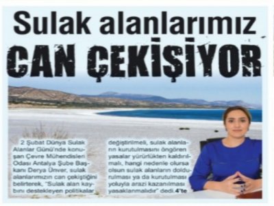 2 ŞUBAT DÜNYA SULAK ALANLAR GÜNÜ HAKKINDAKİ BASIN AÇIKLAMAMIZ – 2 