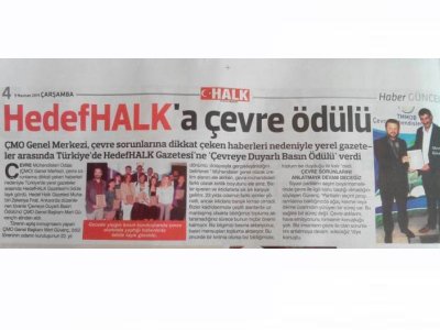  YEREL BASIN TEŞVİK ÖDÜLÜ`NÜ SAMSUN`DAN, HEDEF HALK GAZETESİ MUHABİRİ ZEKERİYA FIRAT ALDI