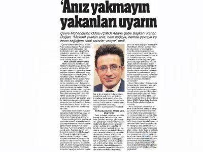 BAŞKANIMIZ SN. KENAN DOĞAN`IN BÖLGEMİZDE HUBUBAT HASADIYLA BERABER BAŞLAYAN ANIZ YANGINLARI İLE İLGİLİ AÇIKLAMASININ BASIN YANSIMALARI; 