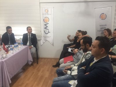 01. 11. 2016 TARİHİNDE ŞUBEMİZ EĞİTİM SALONUNDA DÜZENLEDİĞİMİZPANELDE, ANTALYA ÇEVRE VE ŞEHİRCİLİK İL MÜDÜRLÜĞÜ VE ÇEVRE DANIŞMANLIK FİRMALARI YETKİLİLERİNE EV SAHİPLİĞİ YAPTIK.
