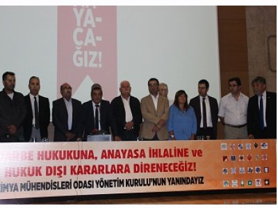 KİMYA MÜHENDİSLERİ ODASI YÖNETİM KURULUNUN YANINDAYIZ