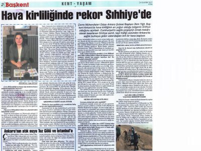 `ANKARADA EN KİRLİ HAVA SIHHİYE`DE`