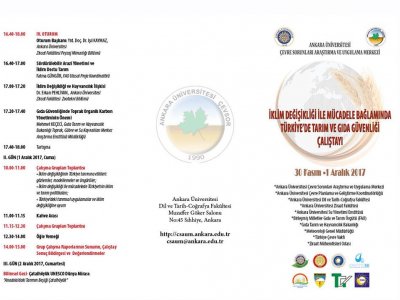 İKLİM DEĞİŞİKLİĞİ İLE MÜCADELE BAĞLAMINDA TÜRKİYEDE TARIM VE GIDA GÜVENLİĞİ ÇALIŞTAYI