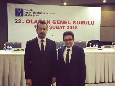 İNŞAAT MÜHENDİSLERİ ODASI ADANA ŞUBESİ`NİN GENEL KURULUNDAYDIK. 