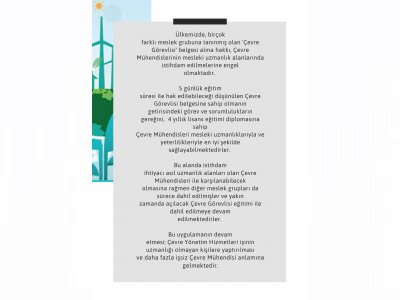 ÇEVRE GÖREVLİSİ YOKTUR ÇEVRE MÜHENDİSİ VARDIR