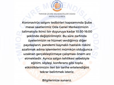 KORONAVİRÜS SALGINI TEDBİRLERİ