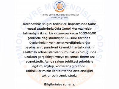 KORONAVİRÜS SALGINI TEDBİRLERİ