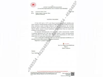 MESLEKTAŞLARIMIZIN DİKKATİNE! 
ÇEVRE ANALİZ LABORATUVARLARININ SAHA FAALİYETLERİ TEDBİR AMAÇLI OLARAK NİSAN AYI SONUNA KADAR DURDURULMUŞTUR.