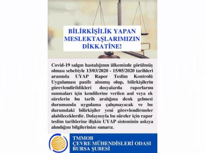 BİLİRKİŞİLİK YAPAN MESLEKTAŞLARIMIZIN DİKKATİNE!