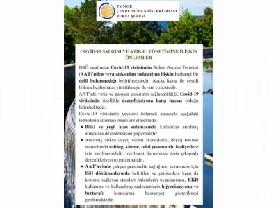 COVİD-19 SALGINI VE ATIKSU YÖNETİMİNE İLİŞKİN ÖNERİLER