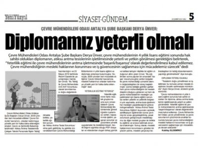 ŞUBE BAŞKANIMIZ DERYA ÜNVER `YETERLİLİK EĞİTİMİ` VE `AAT SORUMLUSU EĞİTİMİ` HAKKINDA AÇIKLAMALARDA BULUNDU.