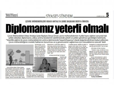 ŞUBE BAŞKANIMIZ DERYA ÜNVER `YETERLİLİK EĞİTİMİ` VE `AAT SORUMLUSU EĞİTİMİ` HAKKINDA AÇIKLAMALARDA BULUNDU