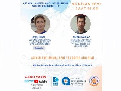 ÇEVRE MÜHENDİSLERİ ODASI ANTALYA ŞUBESİASAT GENEL MÜDÜRLÜĞÜ WEBINAR ETKİNLİKLERİ5