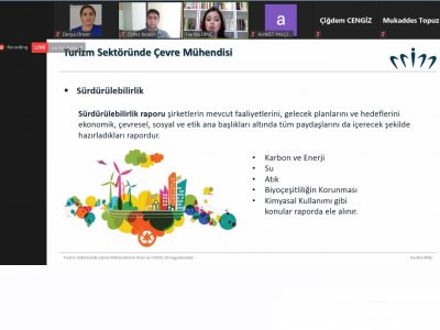 "TURİZM SEKTÖRÜNDE ÇEVRE MÜHENDİSİNİN ROLÜ VE COVİD-19 UYGULAMALARI"KONULU WEBINARIMIZI GERÇEKLEŞTİRDİK
