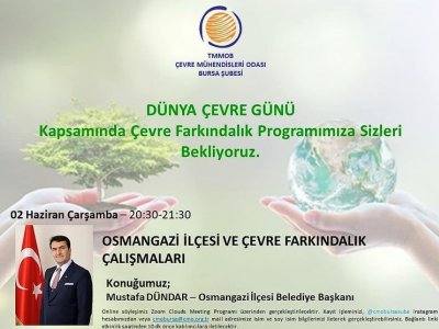 5 HAZİRAN DÜNYA ÇEVRE GÜNÜ ÇEVRE FARKINDALIK PROGRAMIMIZ KAPSAMINDA `OSMANGAZİ İLÇESİ VE ÇEVRE FARKINDALIK ÇALIŞMALARI` BAŞLIKLI SEMİNERİMİZİ GERÇEKLEŞTİRDİK.
