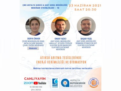 ÇEVRE MÜHENDİSLERİ ODASI ANTALYA ŞUBESİASAT GENEL MÜDÜRLÜĞÜ WEBINAR PROGRAMI DEVAM EDİYOR