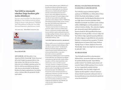 20.07.2021 TARİHİNDE VAN GÖLÜ`NE SİSTEMATİK TAHRİBAT İLE İLGİLİ ARTIGERÇEK İLE RÖPORTAJ GERÇEKLEŞTİRDİK.