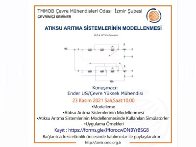 ÇEVRİMİÇİ SEMİNER:ATIKSU ARITMA SİSTEMLERİNİN MODELLENMESİ