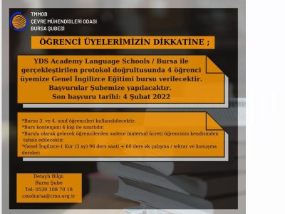 ÖĞRENCİ ÜYELERİMİZE YABANCI DİL BURS DUYURUSU..