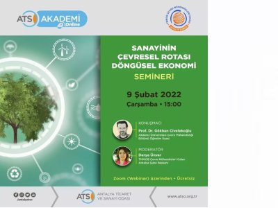 ÇEVRE MÜHENDİSLERİ ODASI ANTALYA ŞUBESİ ve ATSO AKADEMİ İŞBİRLİĞİNDE;