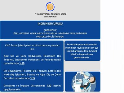 ARTDENT KLİNİK İNDİRİM DUYURUSU..