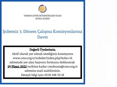 ŞUBEMİZ 3. DÖNEM ÇALIŞMA KOMİSYONLARINA DAVET
