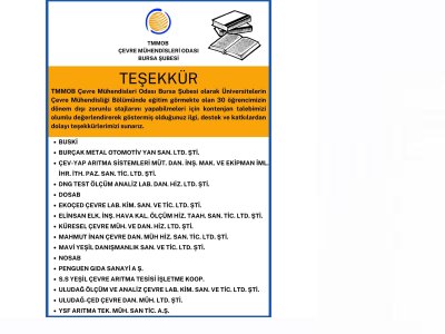 STAJ KONTENJANI SAĞLAYAN FİRMALARA TEŞEKKÜRLERİMİZİ SUNARIZ.
