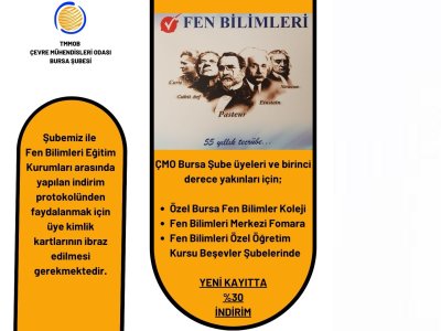 FEN BİLİMLERİ EĞİTİM KURUMLARI İNDİRİM DUYURUSU