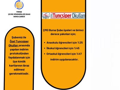 ÖZEL TUNÇSİPER OKULLARI İNDİRİM DUYURUSU