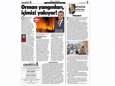 ORMAN YANGINLARI İLE İLGİLİ ÇAĞRIMIZ BASINDA YER BULDU.