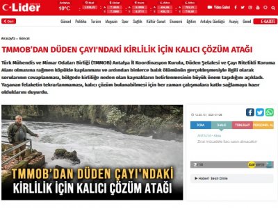 ANTALYA İL KOORDİNASYON KURULU DÜDEN ÇAYINDA YAŞANAN KİRLİLİK HAKKINDA BASIN AÇIKLAMASINDA BULUNDU