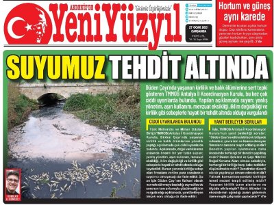 ANTALYA İL KOORDİNASYON KURULU DÜDEN ÇAYINDA YAŞANAN KİRLİLİK HAKKINDA BASIN AÇIKLAMASINDA BULUNDU