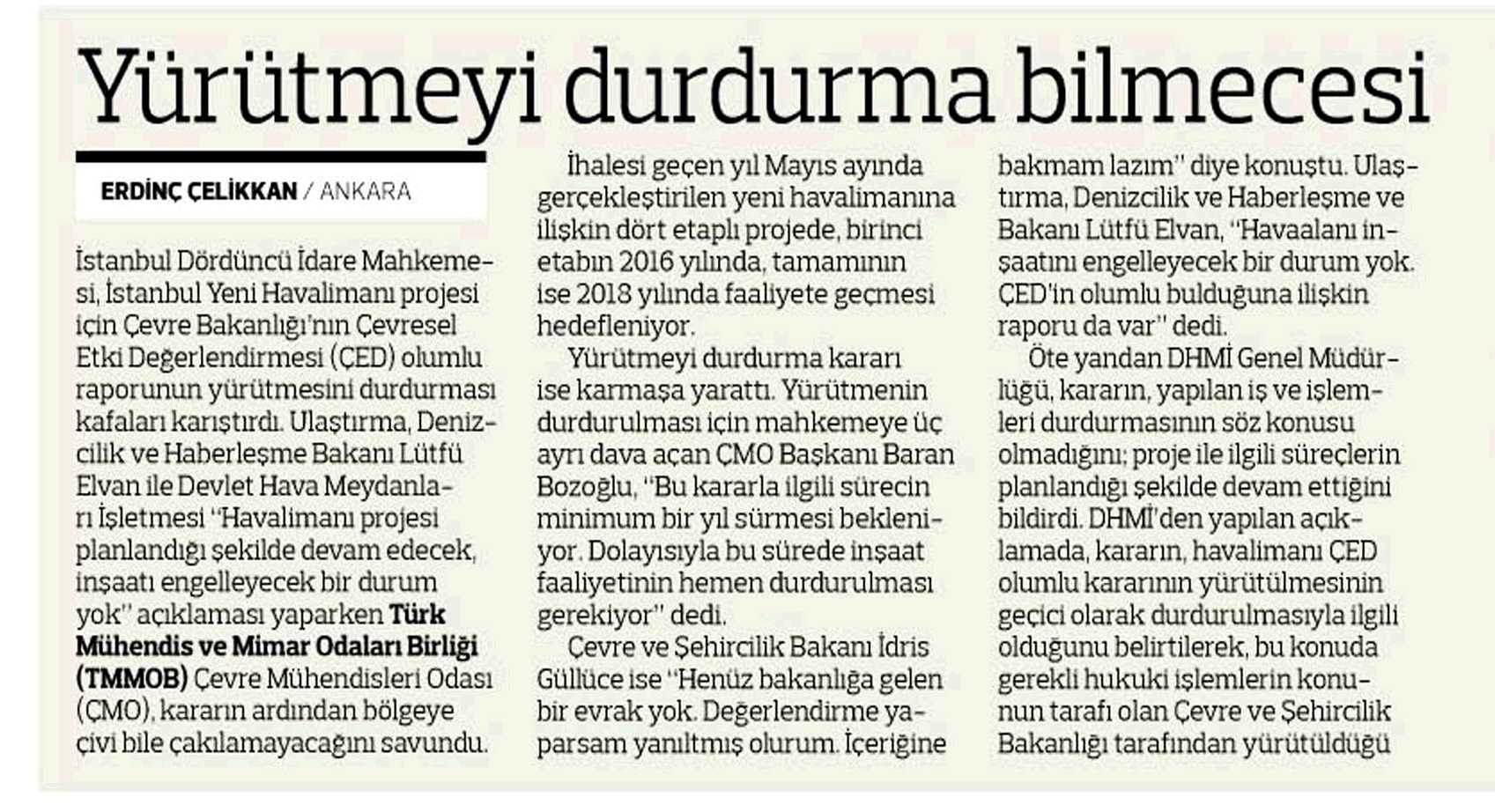 YÜRÜTMEYİ DURDURMA BİLMECESİRADİKAL GAZETESİ)