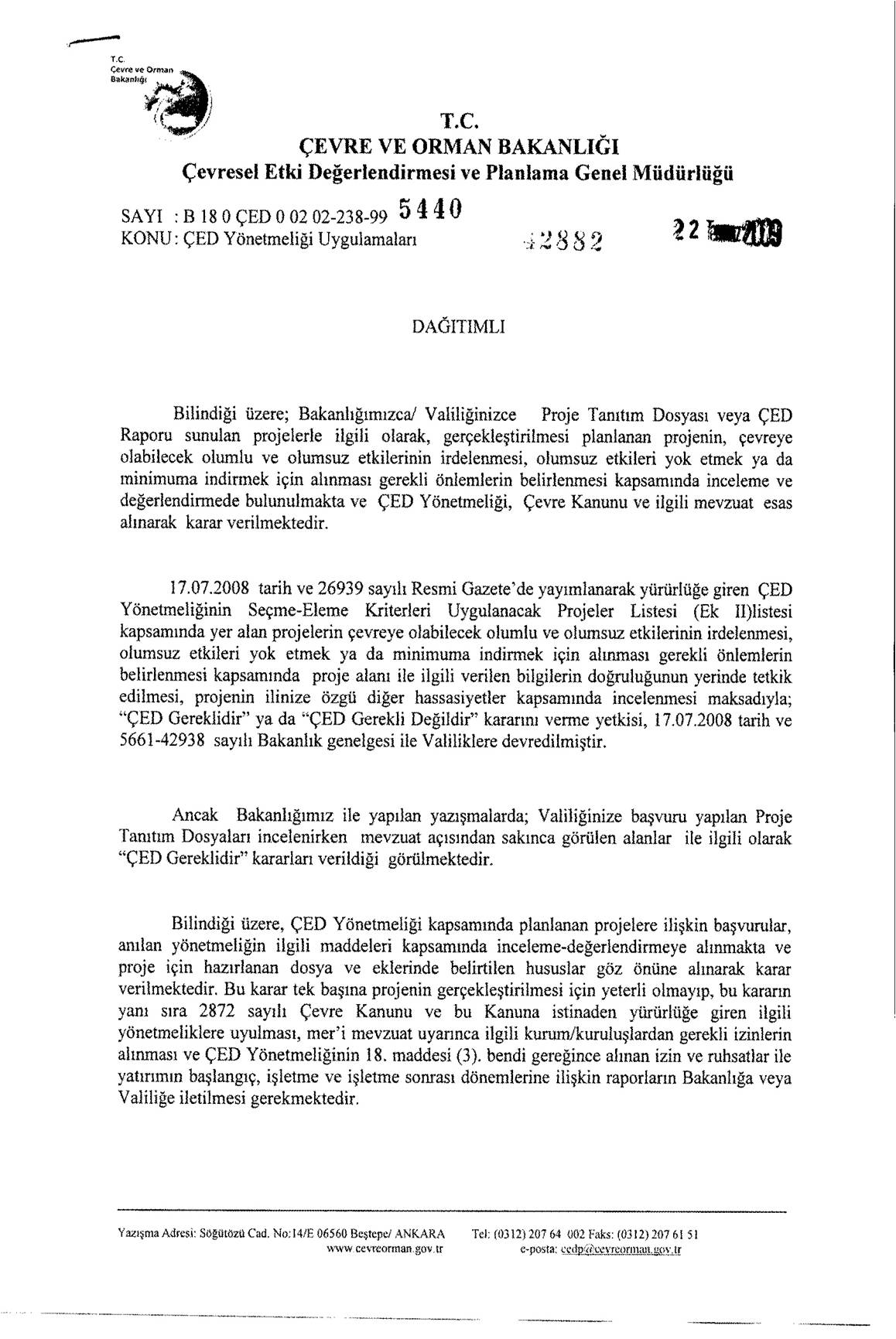 ÇED Yönetmeliği Uygulamaları 