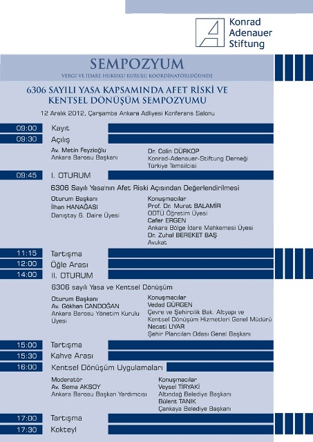 6306 SAYILI YASA KAPSAMINDA AFET RİSKİ VE KENTSEL DÖNÜŞÜM SEMPOZYUMU