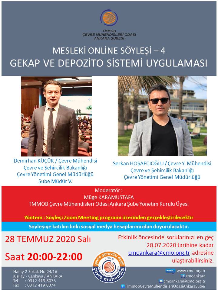 ÇMO ANKARA ŞUBESİ CANLI YAYIN ETKİNLİĞİ4
"GEKAP VE DEPOZİTO SİSTEMİ UYGULAMASI"
